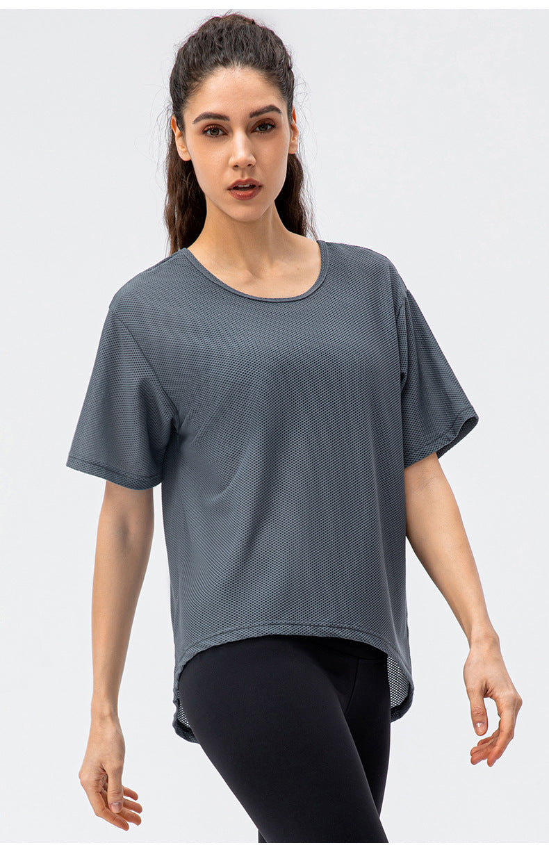 Breathable Round Neck t Shirt Running Casual Workout Top