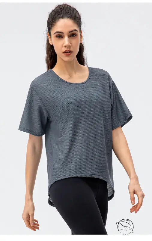 Breathable Round Neck t Shirt Running Casual Workout Top