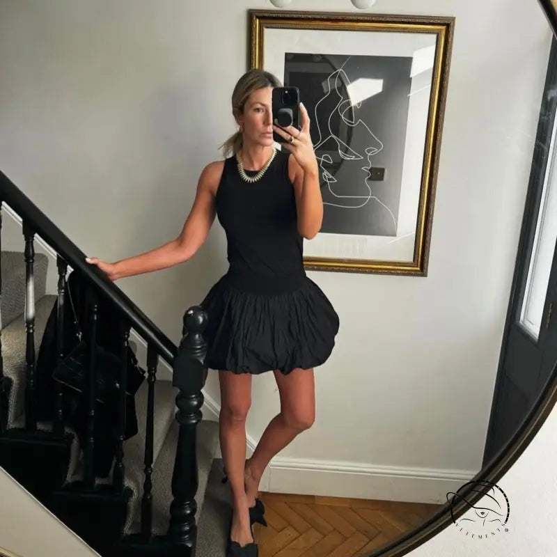 Shaped Vest Knitted Stitching Dress