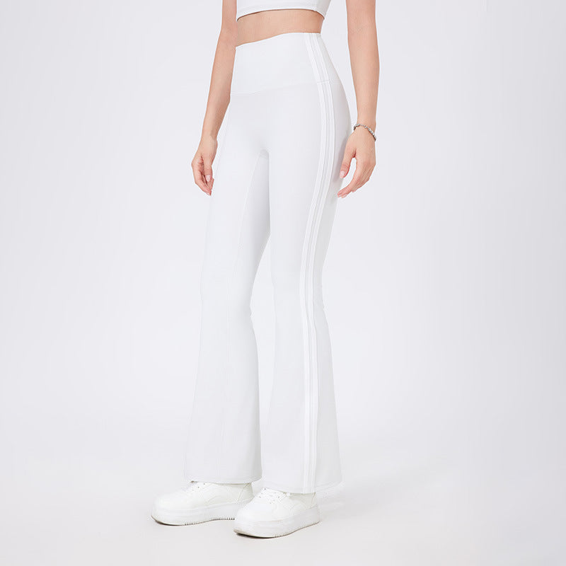 High Waist Yoga Pants Running Sports Peach Hip Raise Fitness Nude Feel Stretch Flared