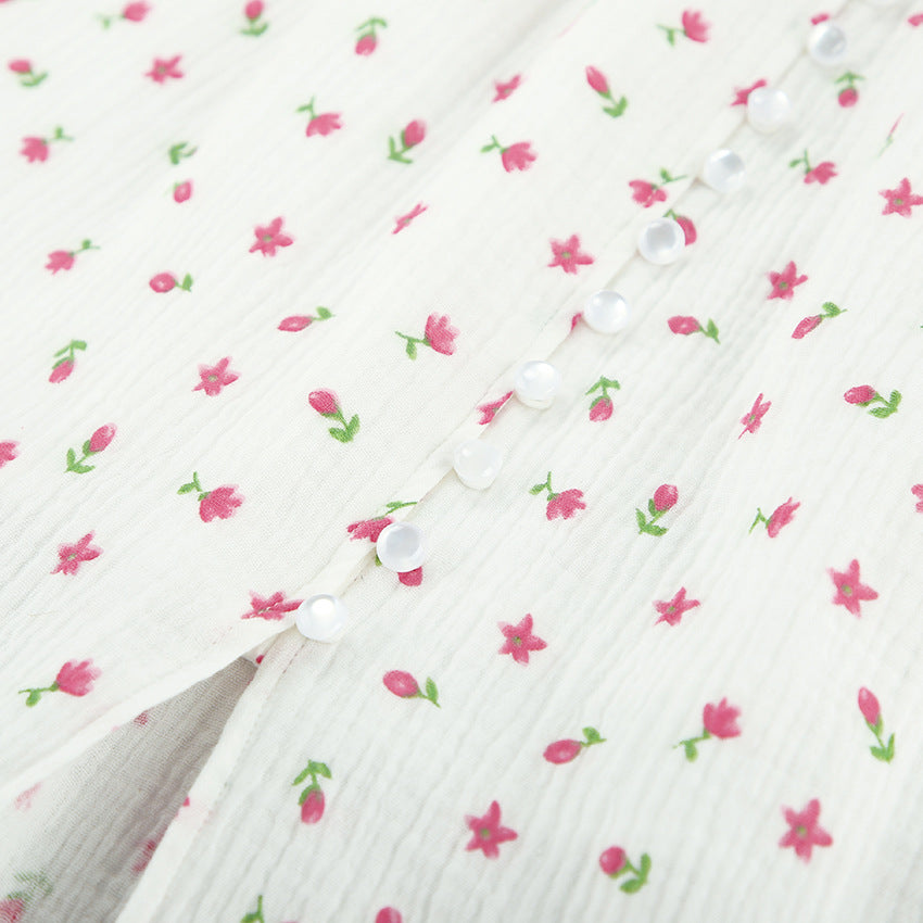 Crepe All Cotton Puff Sleeve off the Shoulder Fashionable with Side Slit Slim Fit Dress