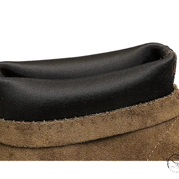 Langry French classic retro suede skinny boots in brown with black rubber sole