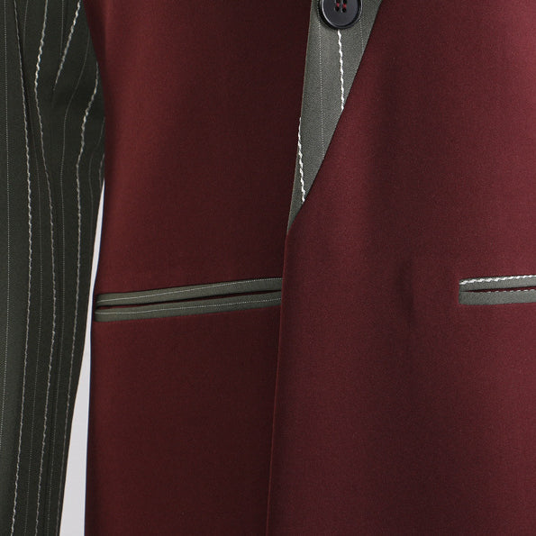 Cozy Red Striped Long Trench Coat