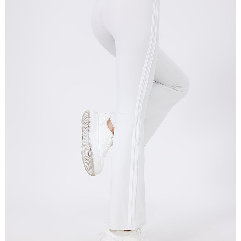 High Waist Yoga Pants Running Sports Peach Hip Raise Fitness Nude Feel Stretch Flared