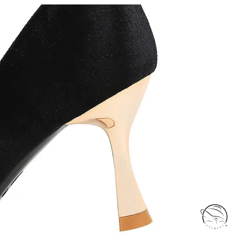 Metal Floral Comfortable High Heel