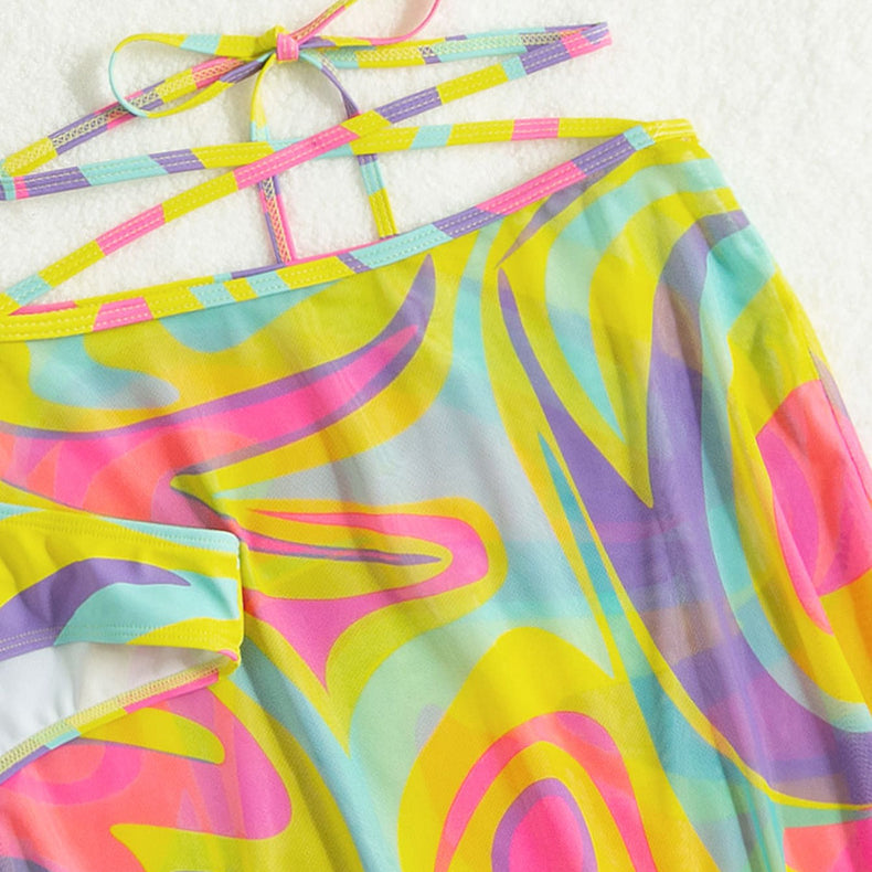 Colorful patterned swimsuit cover-up from langry fashion collection, perfect ملابس for summer beach days