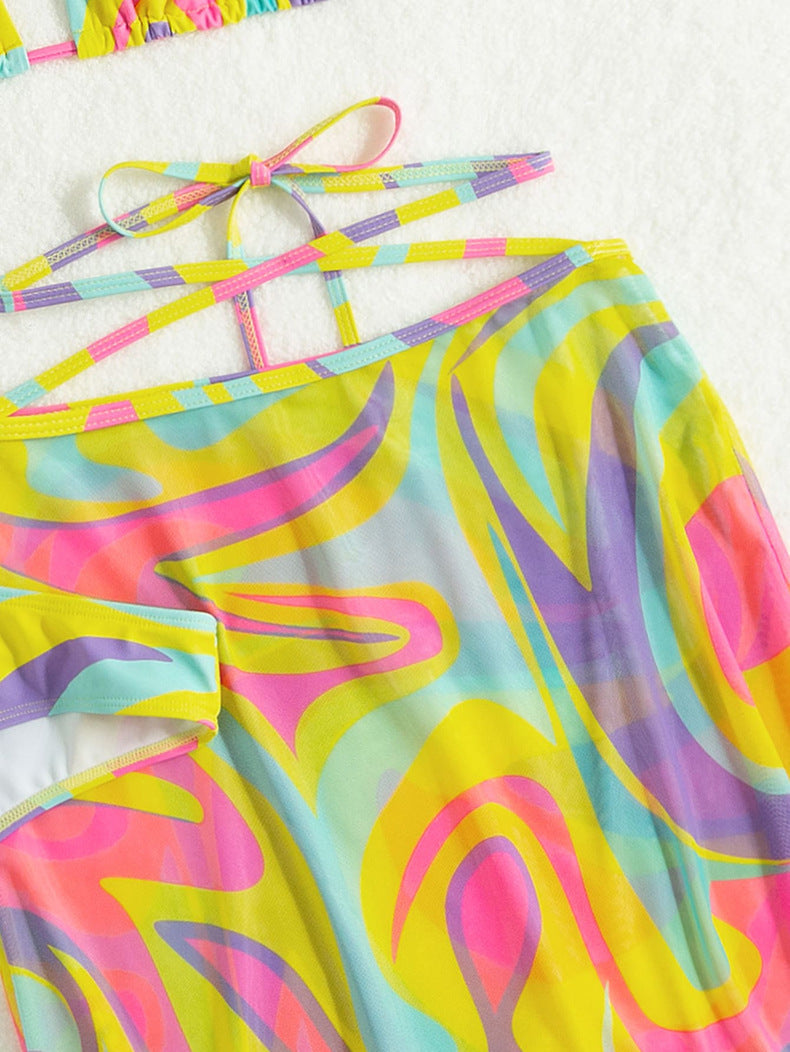Colorful patterned swimsuit cover-up from langry fashion collection, perfect ملابس for summer beach days