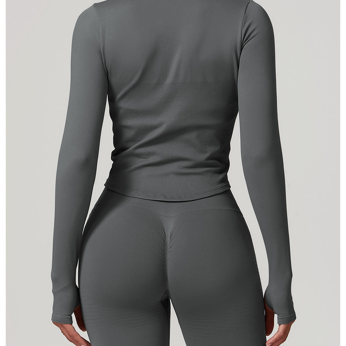 Stand Collar Long Sleeve Zipper Yoga Jacket Women Tight Quick Drying Clothes Outdoor Fitness Sports Top