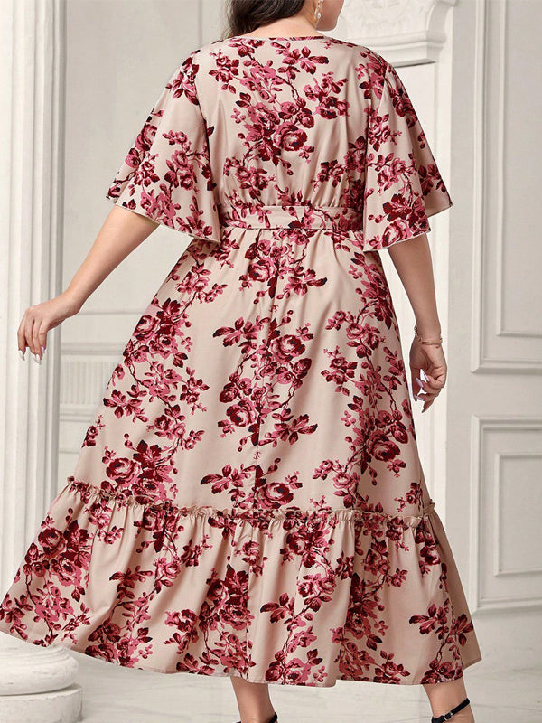 Elegant floral print maxi dress from Summer Elegant Dress, perfect for fashionable ملابس
