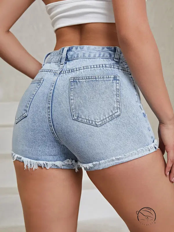 Comfortable Slim Denim Shorts Pocket Casual