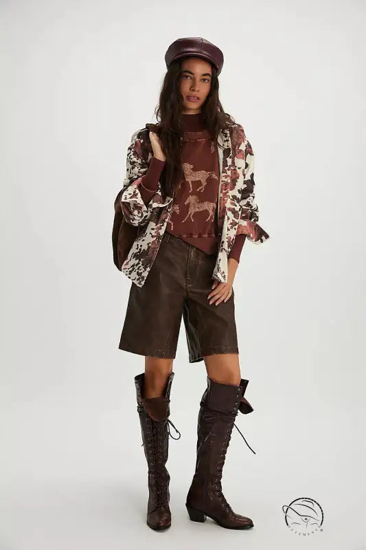 Winter Printing Loose Casual Top All Matching Hoodie