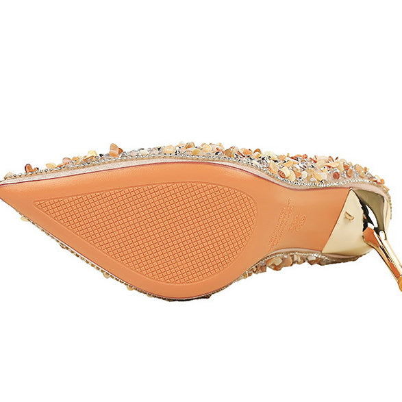 French Small Sharp Point High Heels