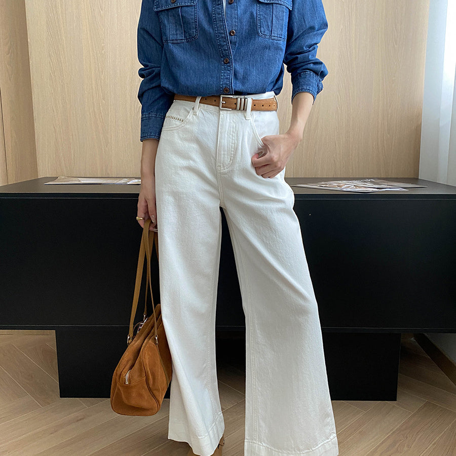 Relaxed Pocket Design Casual Denim Shirt