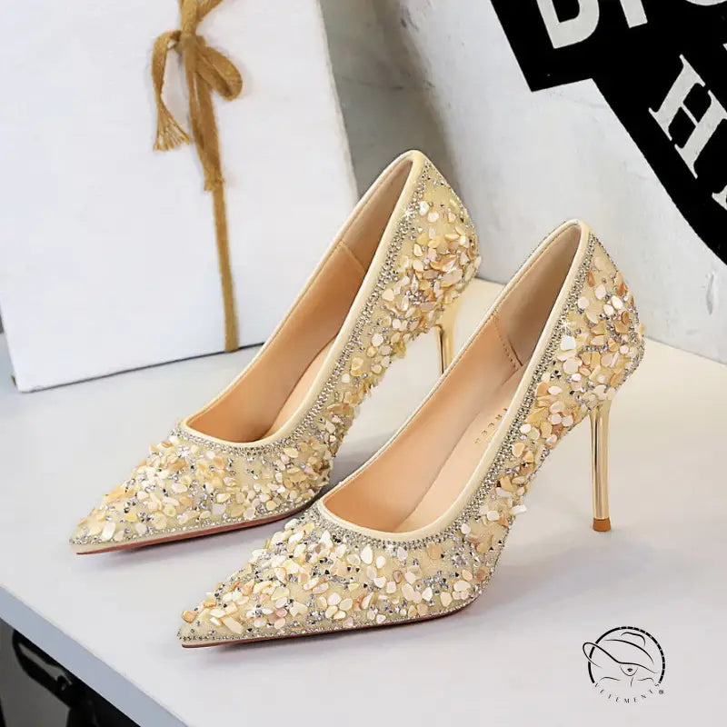 French Small Sharp Point High Heels