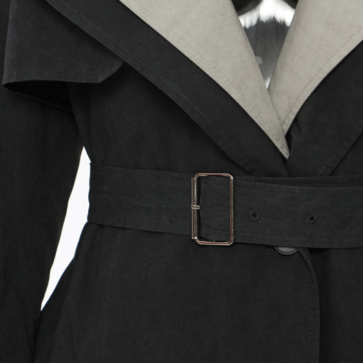 Langry fashion black leather belt with silver buckle for casual trench coat