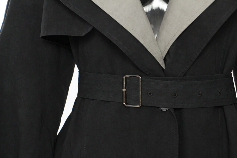 Langry fashion black leather belt with silver buckle for casual trench coat