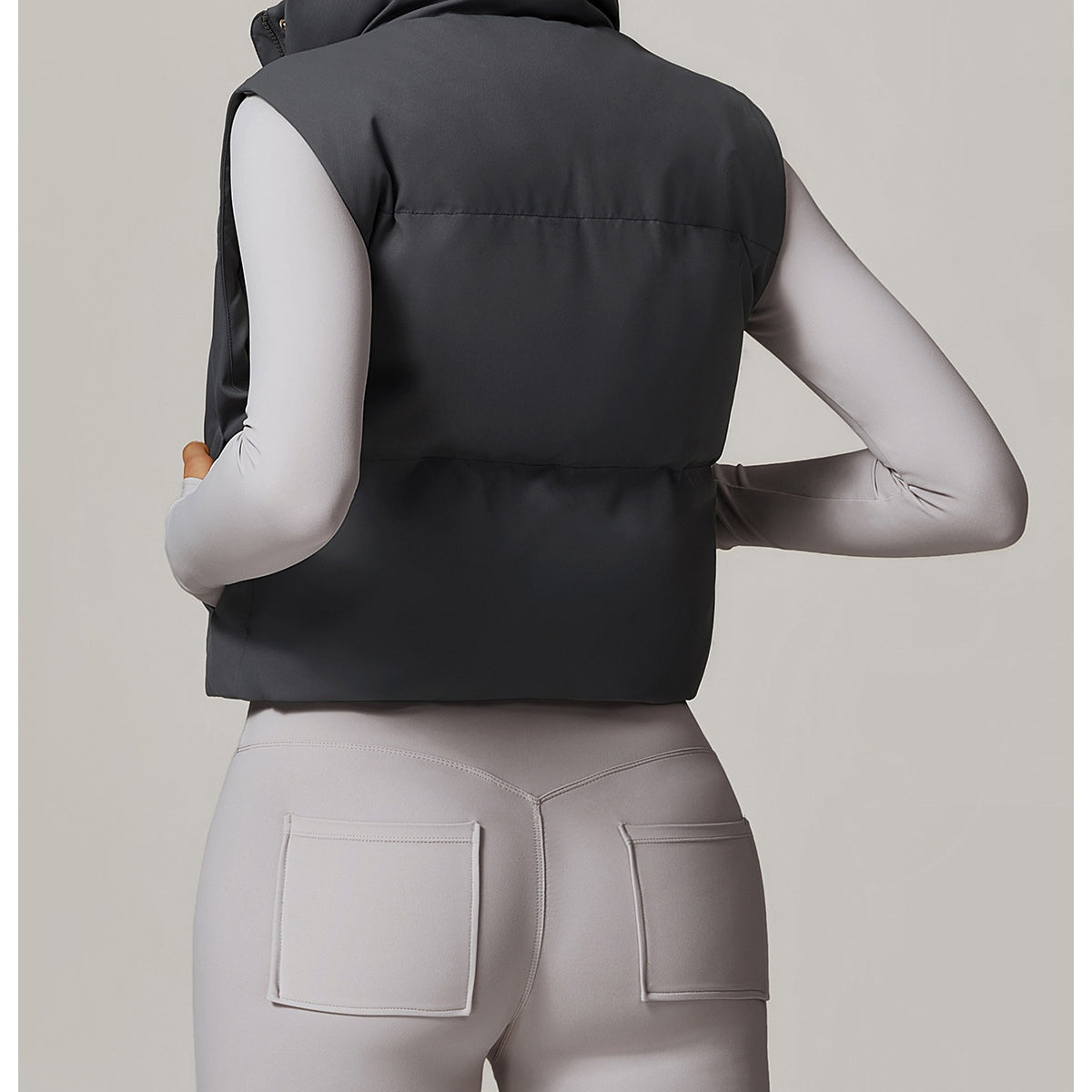 Gray puffer vest from Winter Fashionable Warm Vest Coat, a stylish ملابس for winter fashion