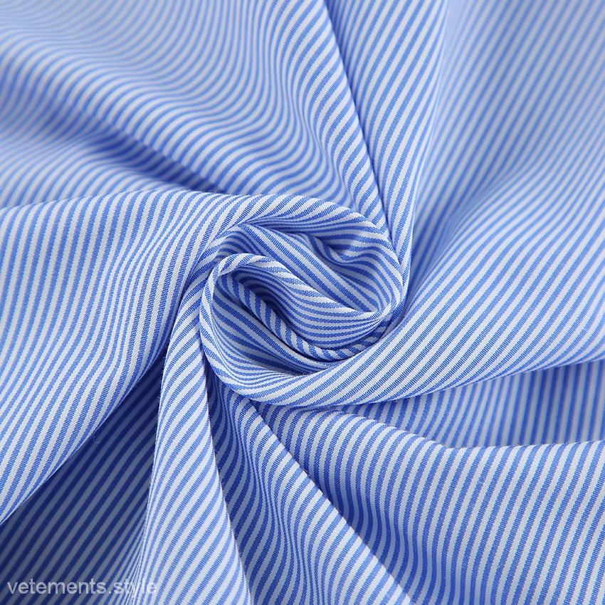 Blue and white striped fabric for French comfy pajamas, ideal as comfortable loose blue winter pajamas