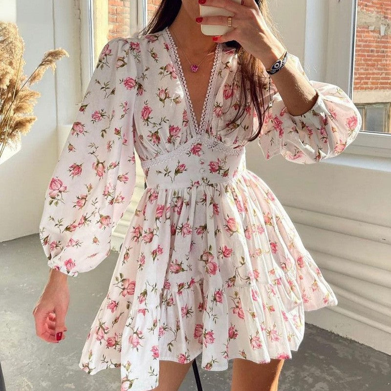 Floral print mini dress from Sweet Elegance, a stylish choice in fashion ملابس