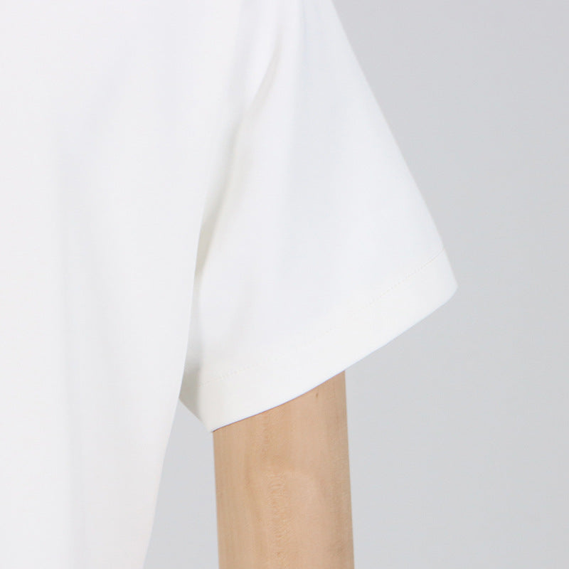 White short-sleeved shirt from French Tea Break Dress Summer Polo Collar collection, stylish ملابس