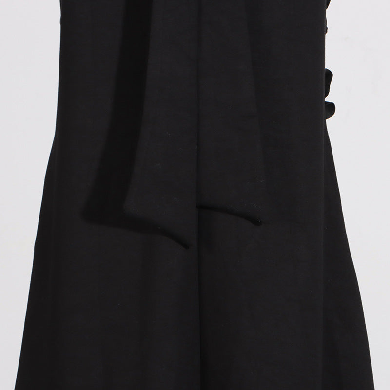 Black belted sundress with tie bow detail from Retro Socialite Summer Fashion collection