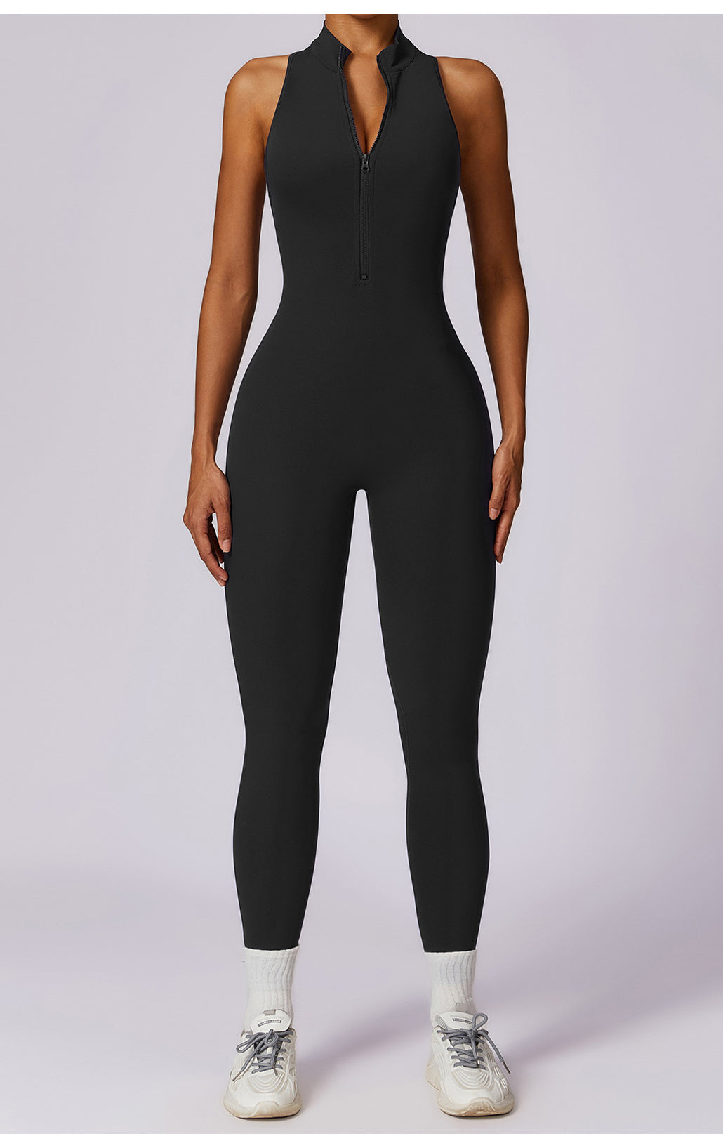 Black langry fashion Beauty Back Yoga Jumpsuit in athletic style