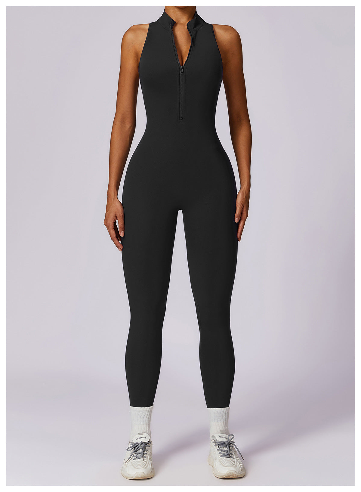 Black langry fashion Beauty Back Yoga Jumpsuit in athletic style