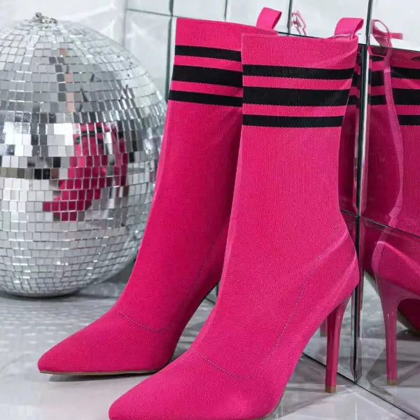 Skinny Boots Socks High Heel