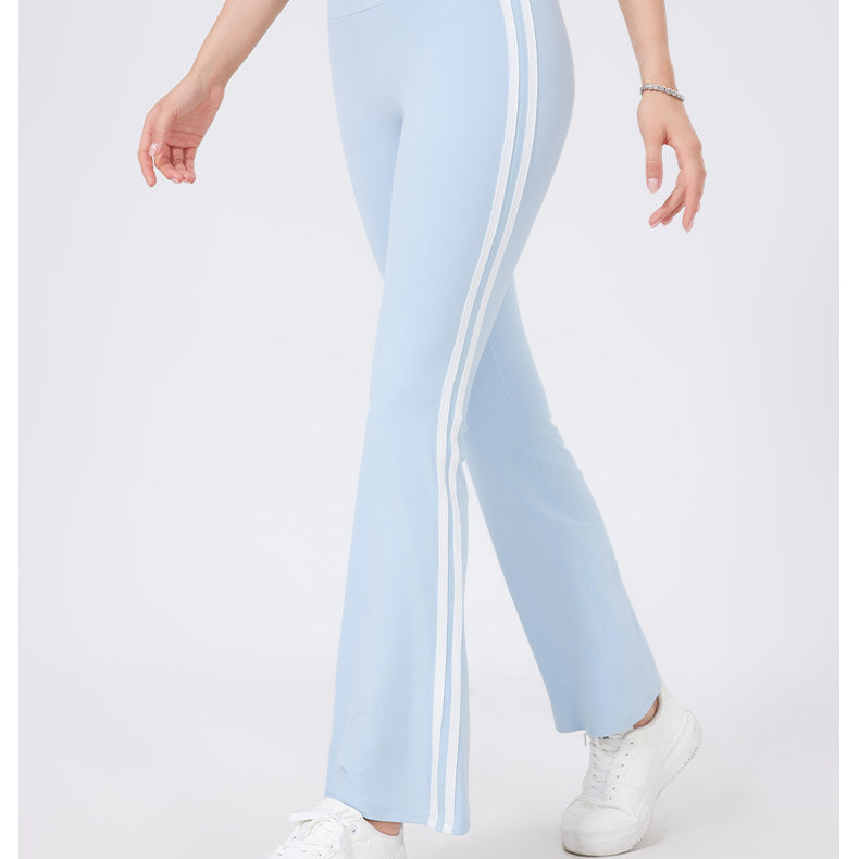 High Waist Yoga Pants Running Sports Peach Hip Raise Fitness Nude Feel Stretch Flared