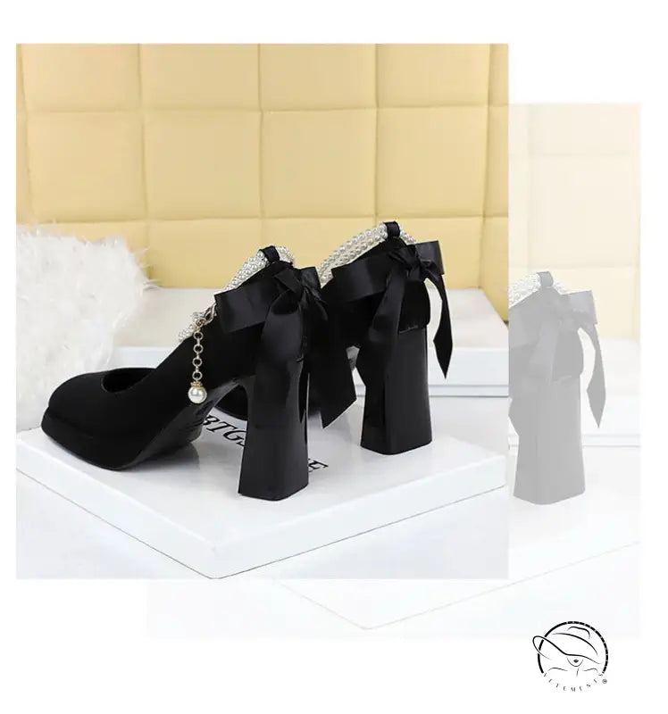 Square Toe Chunky Heel Waterproof High