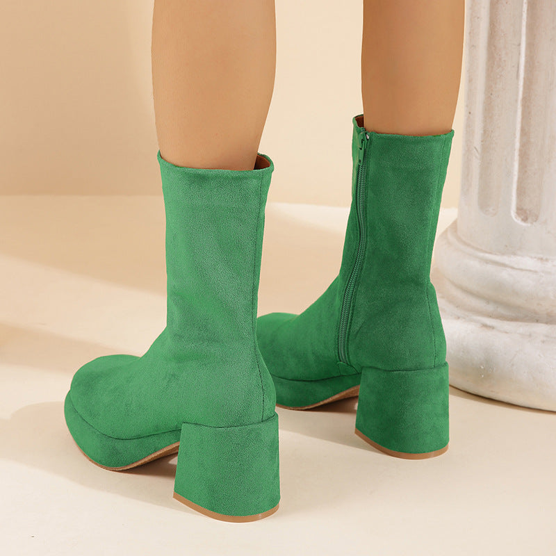 Chunky Heel Cute Boots