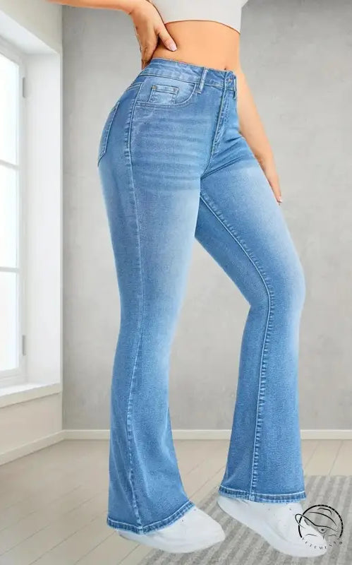 Comfy Jeans Stretch Multi Craft Pocket Design Slim Fit Light Blue Trousers