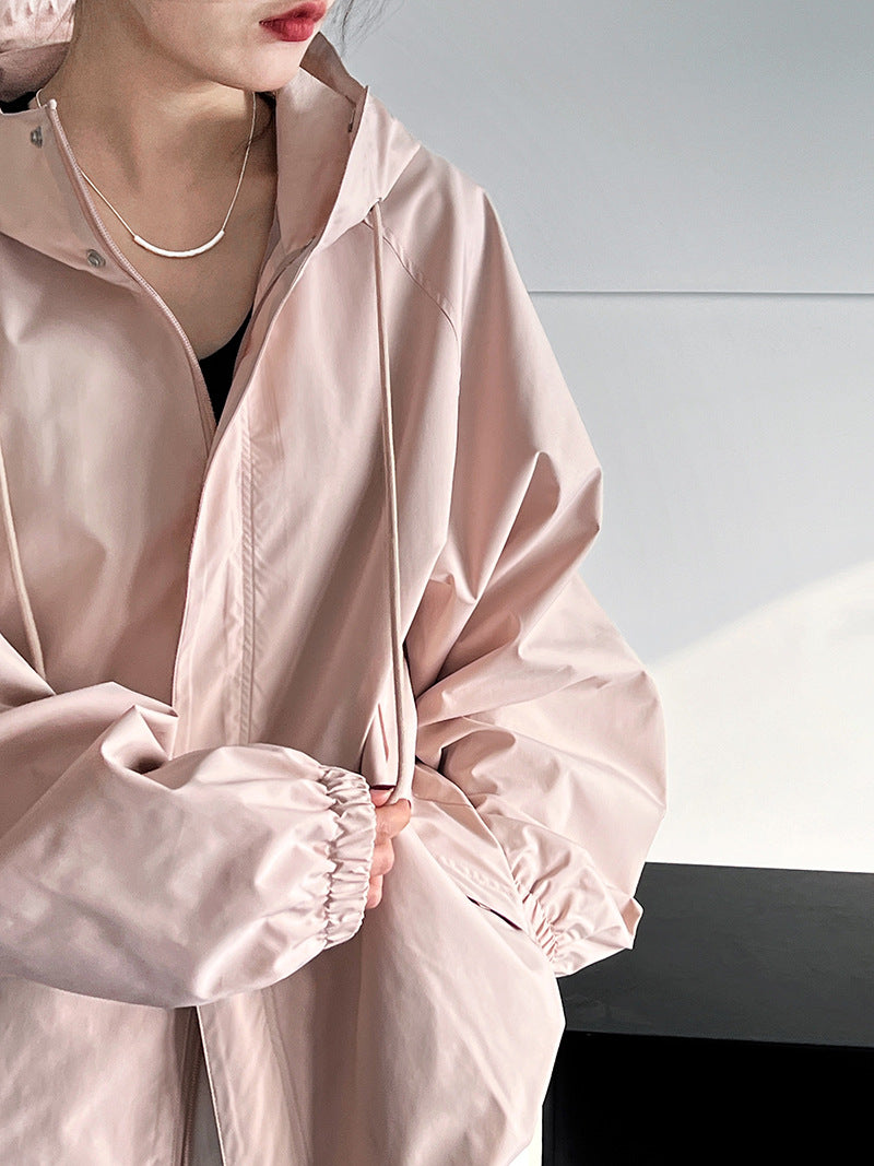 Light pink hooded jacket from Super Elegant Hooded Jacket collection, ideal for langry fashion and ملابس