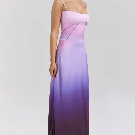 Elegant ombre purple langry slip dress in fashion ملابس style