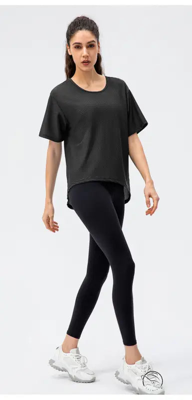 Breathable Round Neck t Shirt Running Casual Workout Top