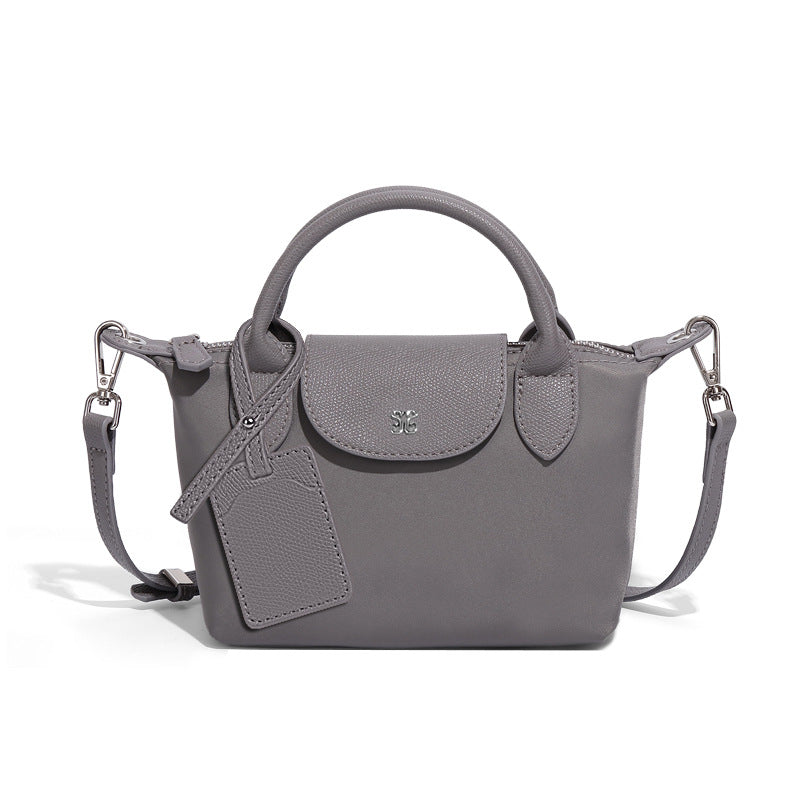 Gray leather Mini All Match Shoulder Bag by Langry, ideal for fashion and ملابس