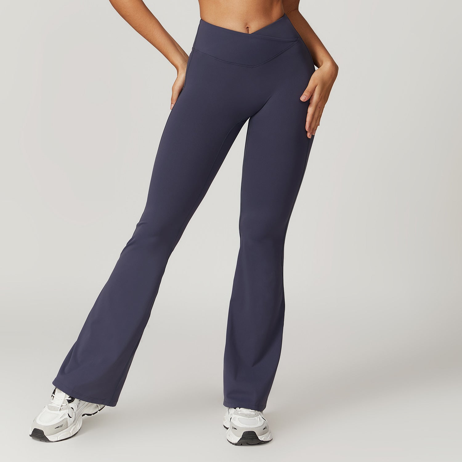 Navy blue flared leggings from Casual Sports Wide Leg Pants ideal for stylish langry fashion