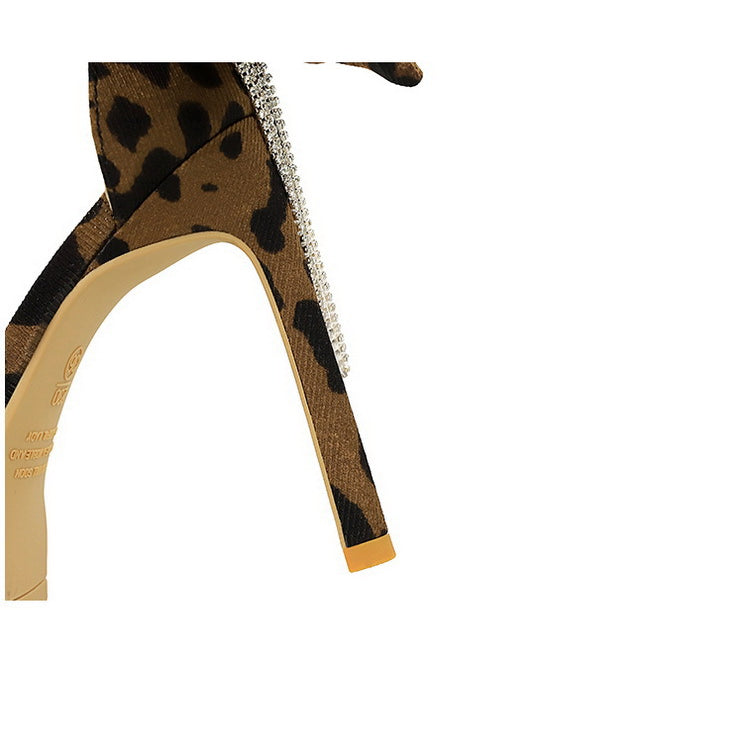 Cocktail Open Toe Platform Rhinestone Back Bowknot High Heel