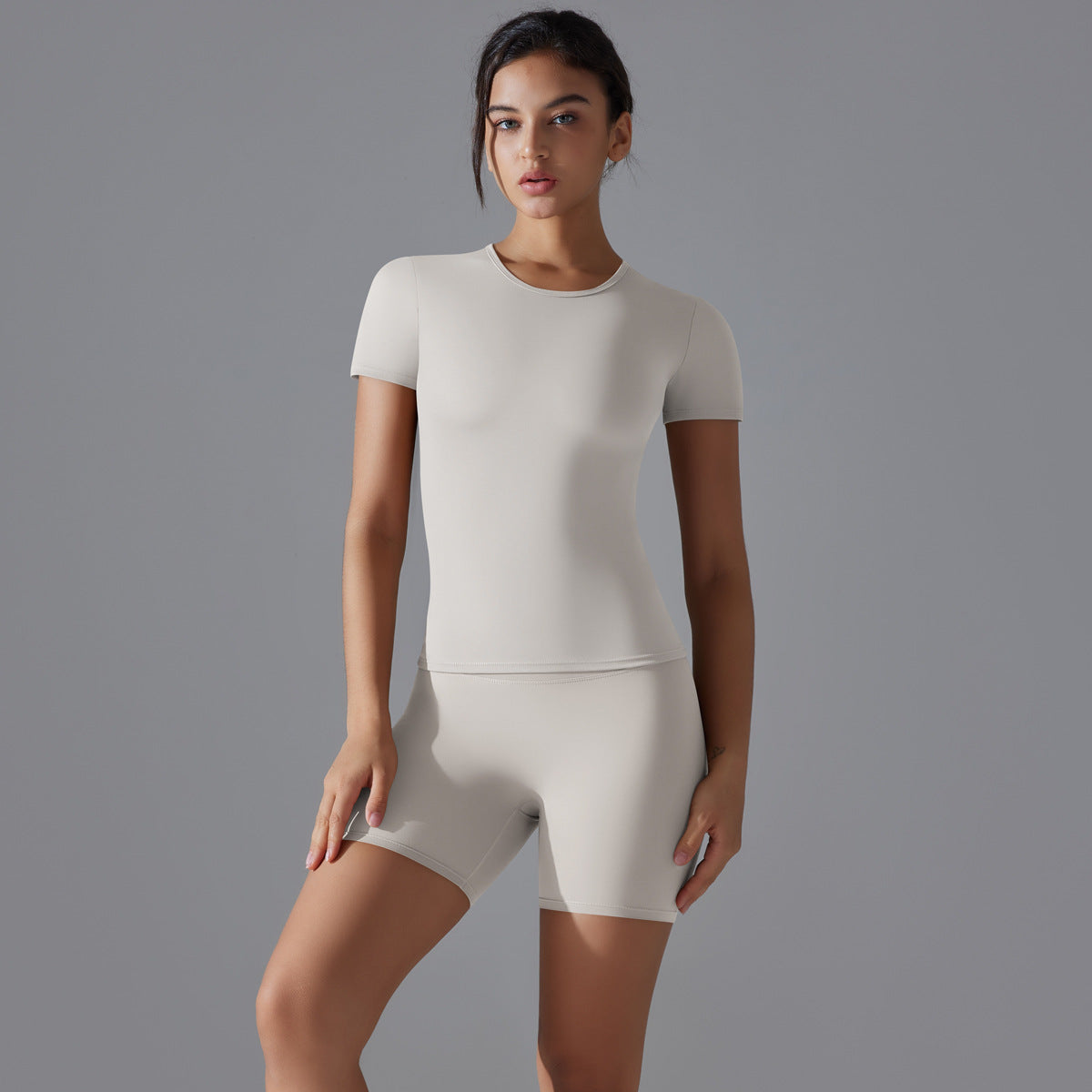 Spring Autumn t Shirt Quick Drying Yoga Clothes Short Sleeve Slim Fit Fitness Blouse Outdoor Running Sports Suit Women