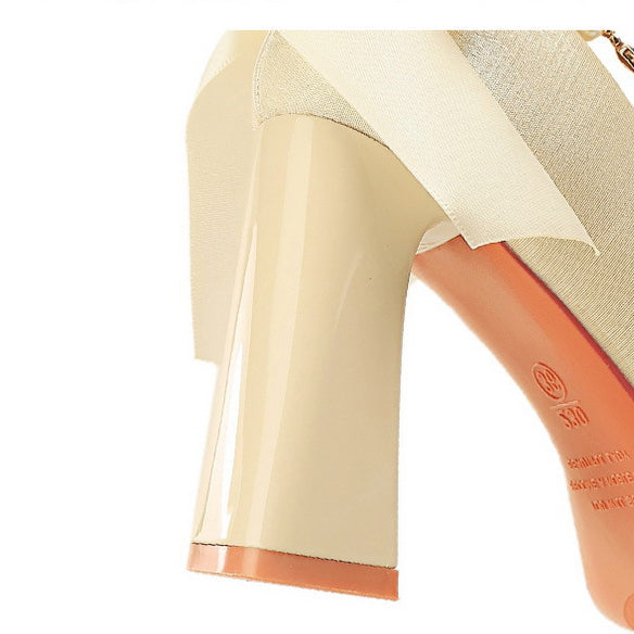 Square Toe Chunky Heel Waterproof High