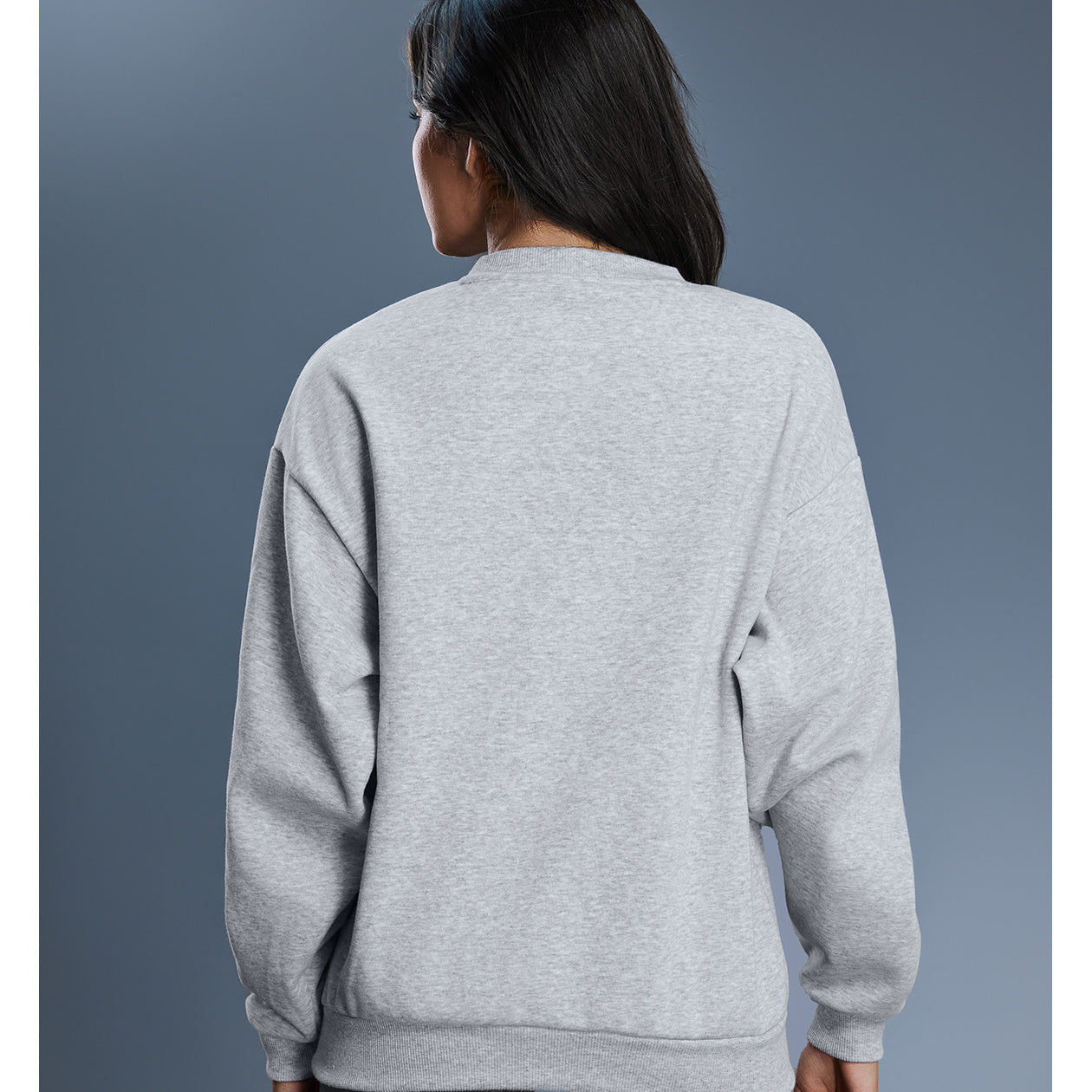 Heather gray long sleeve casual pullover hoodie with ribbed cuffs