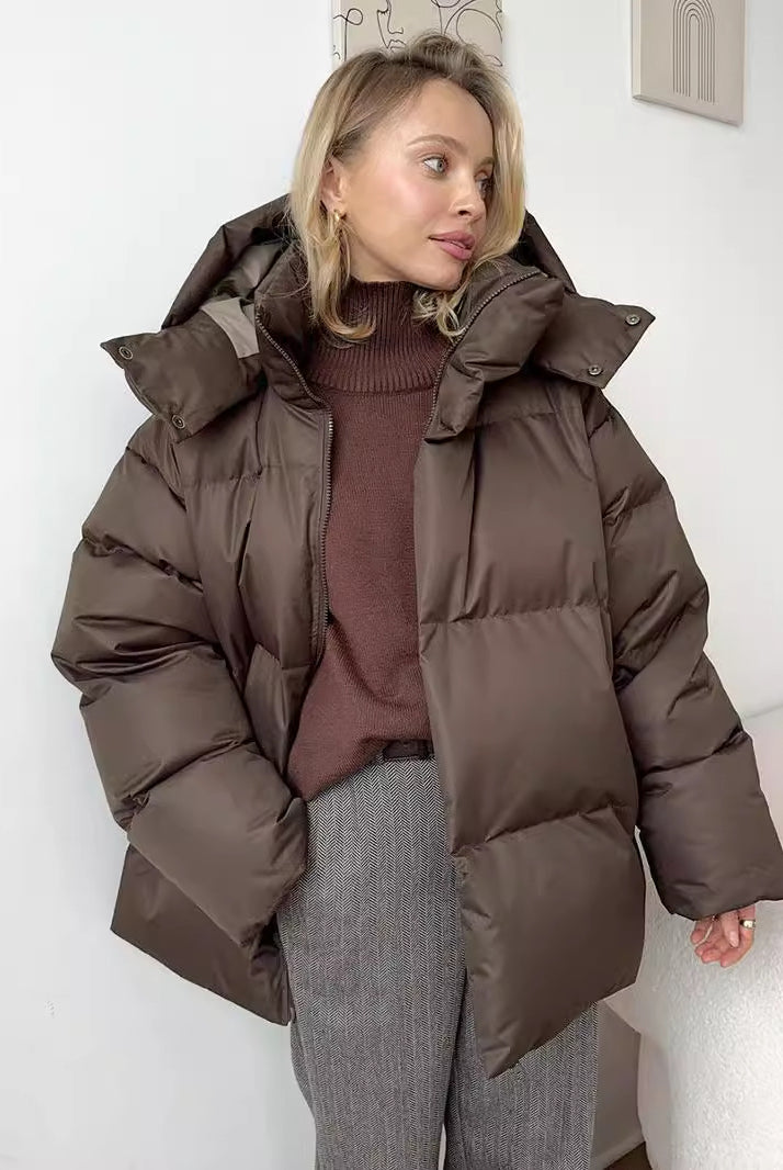 Brown puffer jacket from Langry, stylish addition to ملابس fashion collections