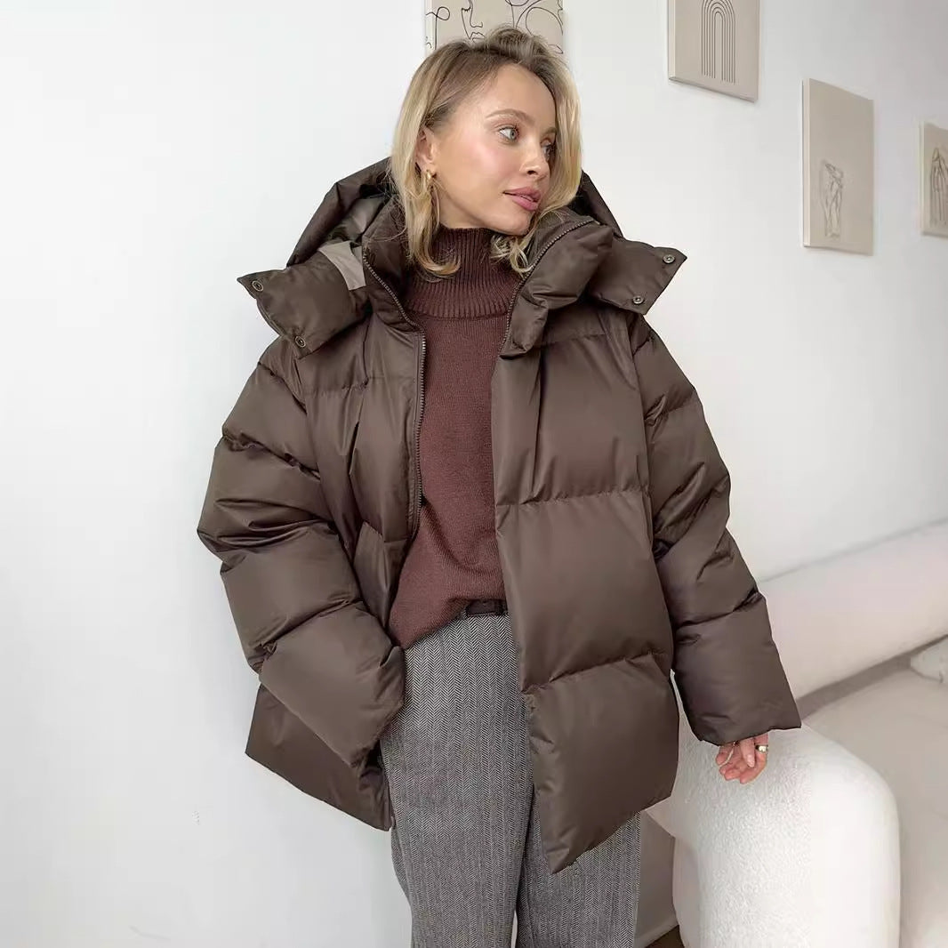 Brown puffer jacket from Langry, stylish addition to ملابس fashion collections