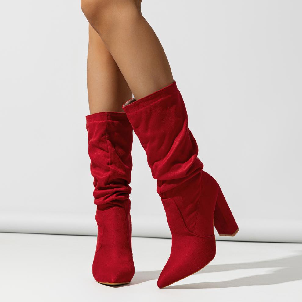 Winter Fashionable Chunky High Heel Boots