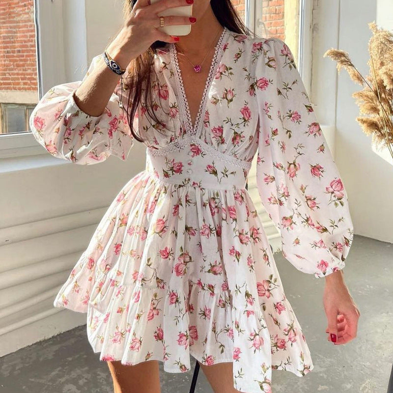 Floral print mini dress with long sleeves from Langry, a stylish addition to ملابس fashion