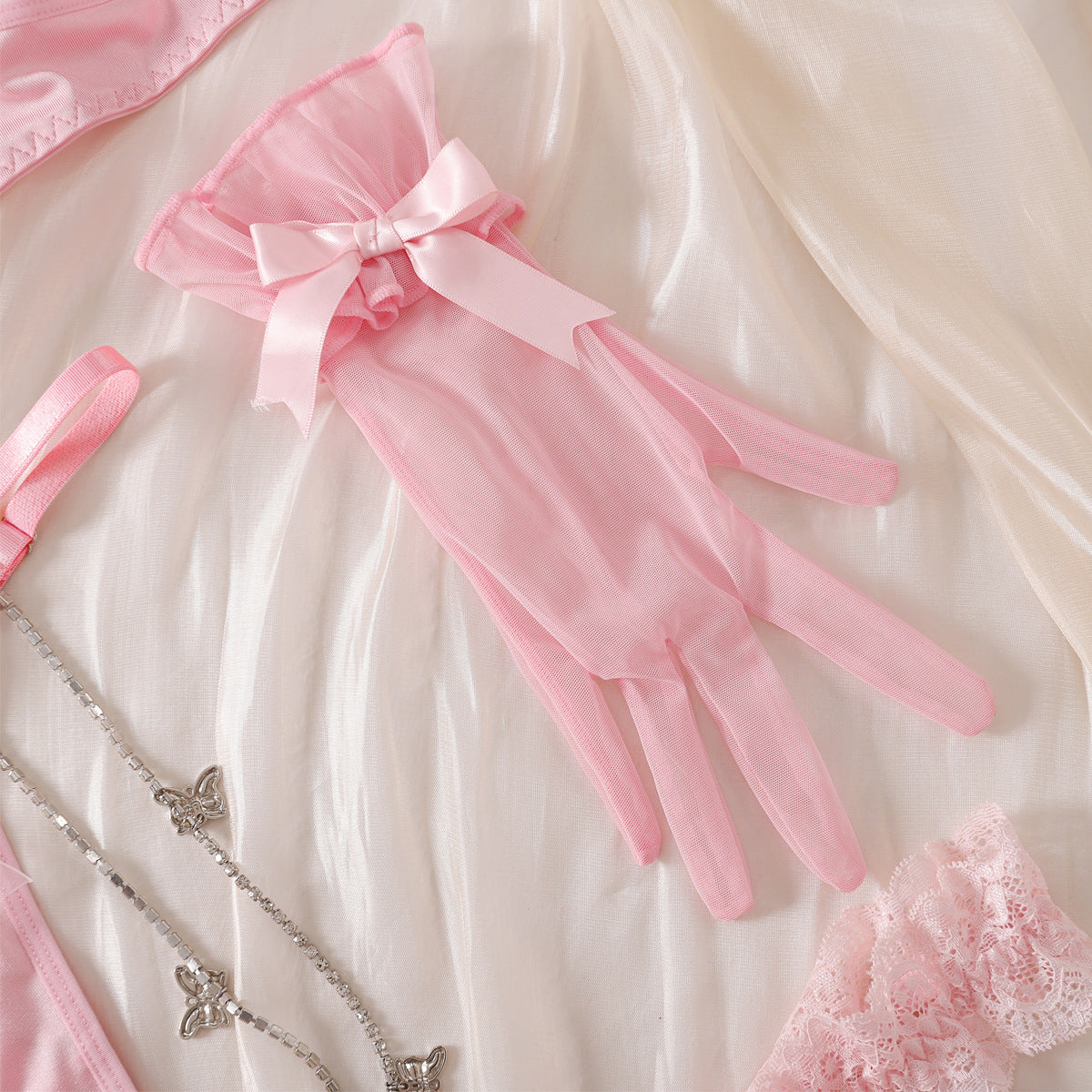 Elegant Lace Underwear Panties Four Piece Set