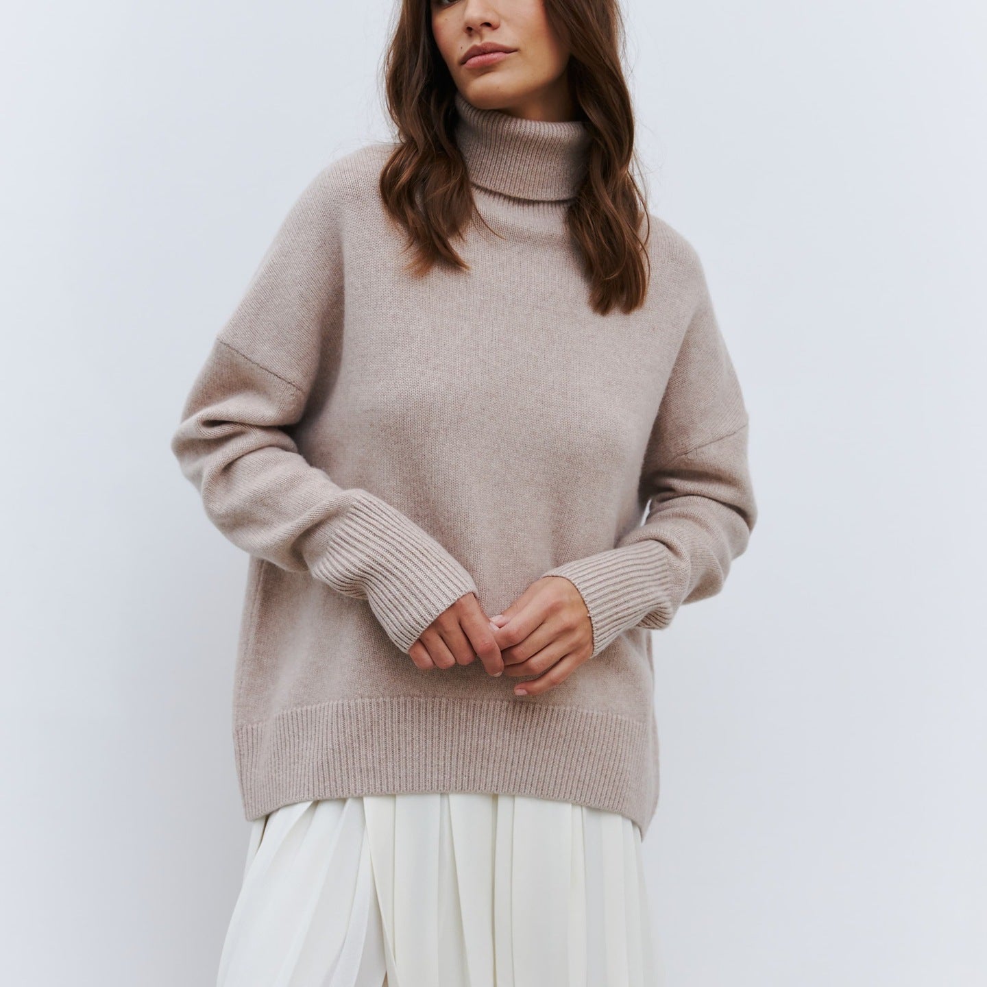 Elegant Knitted High Neck Sweater