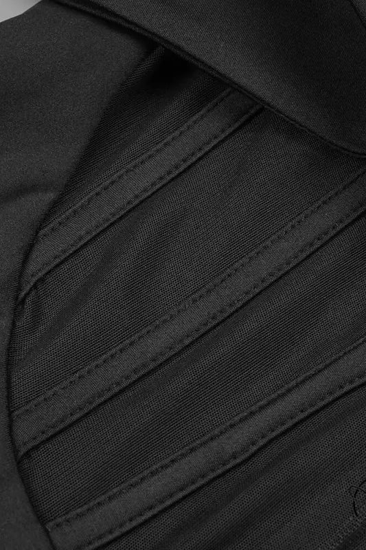 Black quilted fabric detail in attractive rhinestone maxi dress