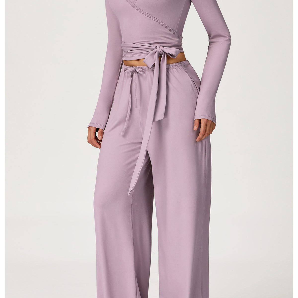 Lavender langry fashion jumpsuit with tie waist for yoga