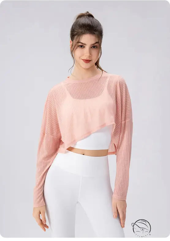 Women Yoga Blouse Long Sleeve Lightweight Breathable Workout Top Loose Outdoor Running Casual Sports